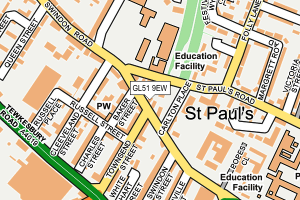 GL51 9EW map - OS OpenMap – Local (Ordnance Survey)