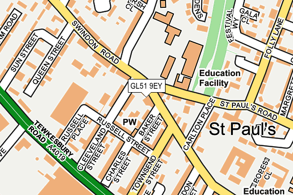 GL51 9EY map - OS OpenMap – Local (Ordnance Survey)