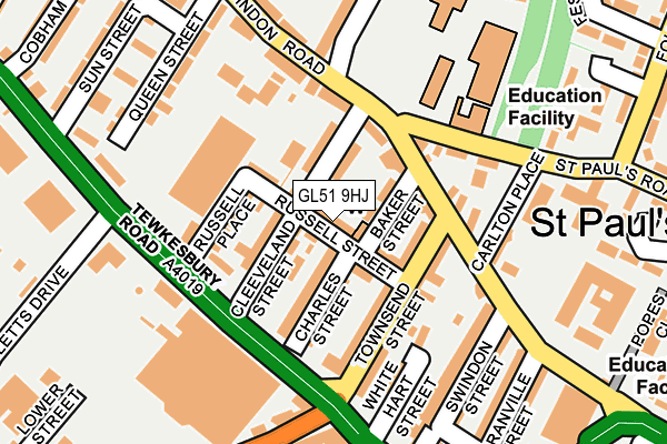 GL51 9HJ map - OS OpenMap – Local (Ordnance Survey)