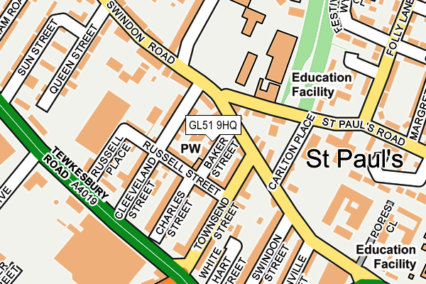 GL51 9HQ map - OS OpenMap – Local (Ordnance Survey)