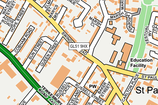 GL51 9HX map - OS OpenMap – Local (Ordnance Survey)