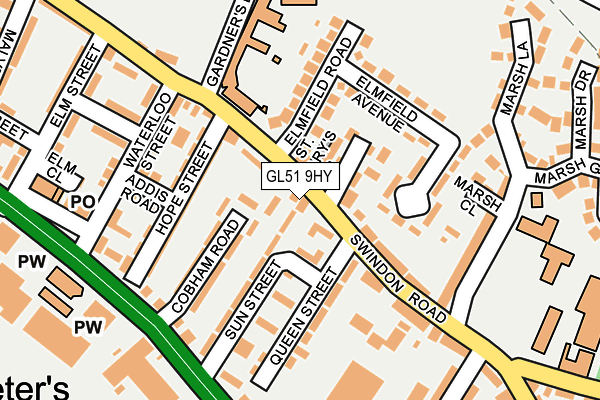 GL51 9HY map - OS OpenMap – Local (Ordnance Survey)