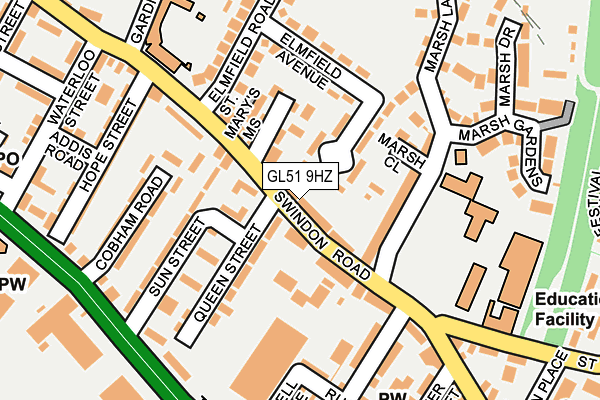 GL51 9HZ map - OS OpenMap – Local (Ordnance Survey)