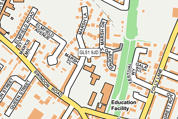 GL51 9JD map - OS OpenMap – Local (Ordnance Survey)