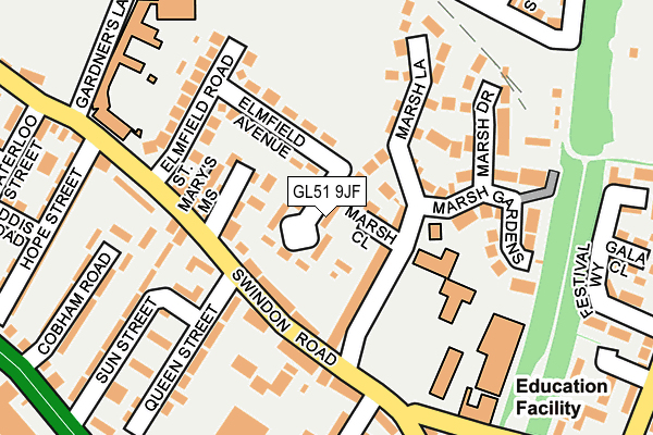 GL51 9JF map - OS OpenMap – Local (Ordnance Survey)