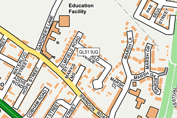 GL51 9JG map - OS OpenMap – Local (Ordnance Survey)