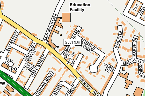 GL51 9JH map - OS OpenMap – Local (Ordnance Survey)