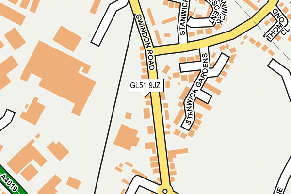GL51 9JZ map - OS OpenMap – Local (Ordnance Survey)