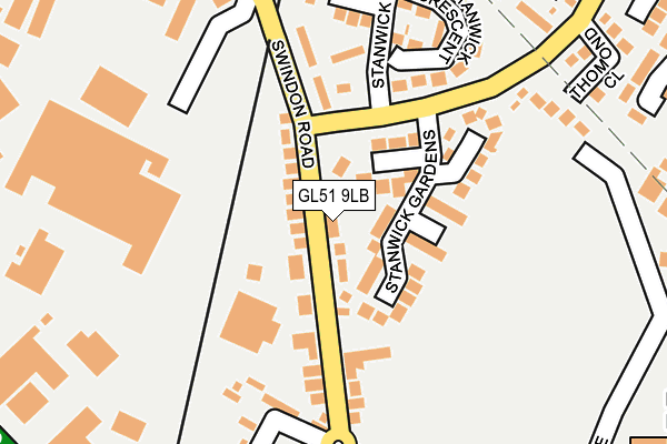 GL51 9LB map - OS OpenMap – Local (Ordnance Survey)