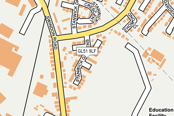 GL51 9LF map - OS OpenMap – Local (Ordnance Survey)