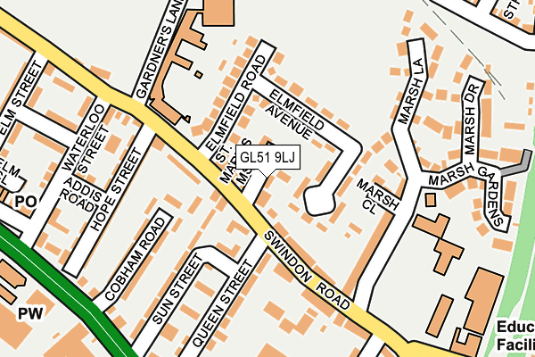 GL51 9LJ map - OS OpenMap – Local (Ordnance Survey)