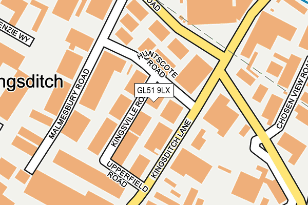 GL51 9LX map - OS OpenMap – Local (Ordnance Survey)