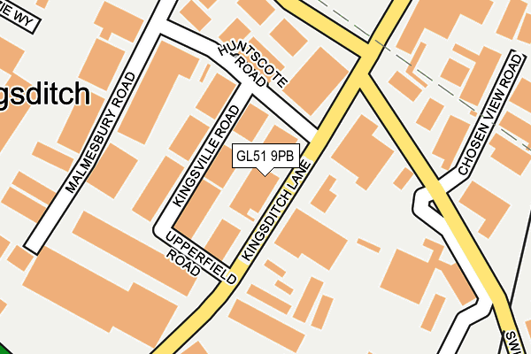 GL51 9PB map - OS OpenMap – Local (Ordnance Survey)