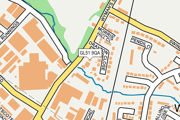 GL51 9QA map - OS OpenMap – Local (Ordnance Survey)