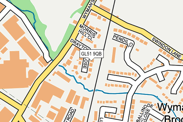 GL51 9QB map - OS OpenMap – Local (Ordnance Survey)