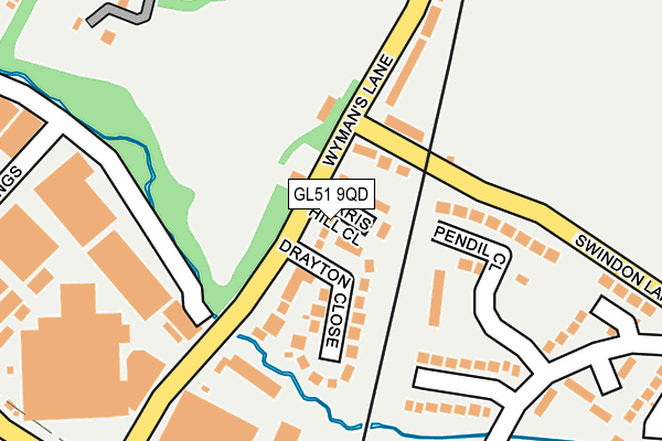 GL51 9QD map - OS OpenMap – Local (Ordnance Survey)