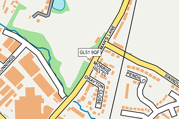 GL51 9QF map - OS OpenMap – Local (Ordnance Survey)