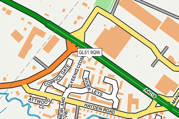 GL51 9QW map - OS OpenMap – Local (Ordnance Survey)