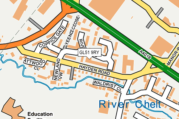 GL51 9RY map - OS OpenMap – Local (Ordnance Survey)