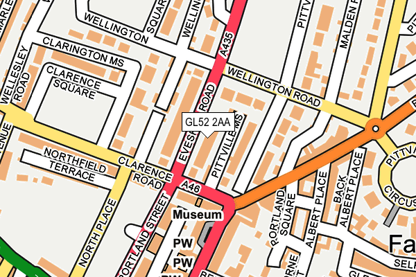 GL52 2AA map - OS OpenMap – Local (Ordnance Survey)