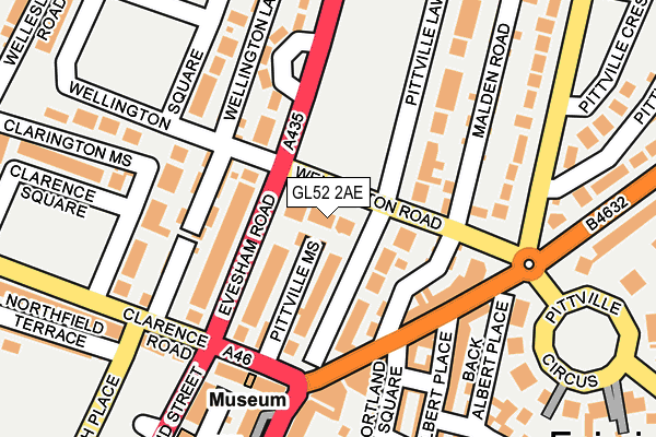 GL52 2AE map - OS OpenMap – Local (Ordnance Survey)