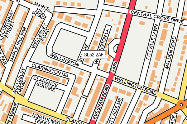 GL52 2AF map - OS OpenMap – Local (Ordnance Survey)