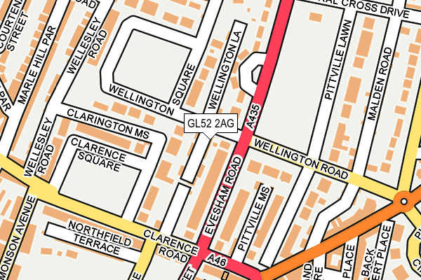 GL52 2AG map - OS OpenMap – Local (Ordnance Survey)