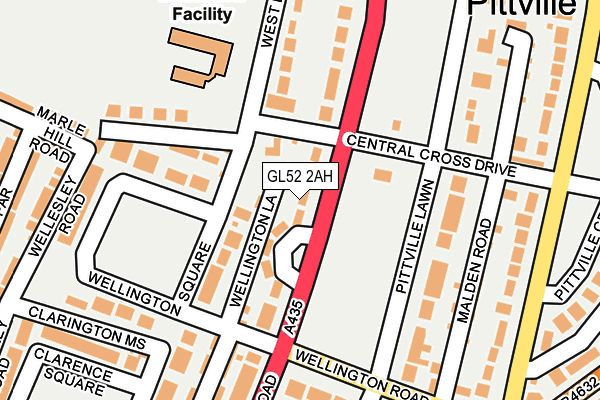 GL52 2AH map - OS OpenMap – Local (Ordnance Survey)