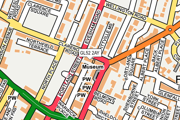 GL52 2AY map - OS OpenMap – Local (Ordnance Survey)