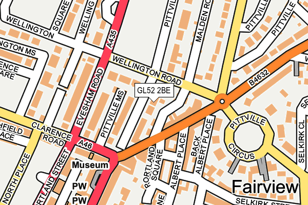 GL52 2BE map - OS OpenMap – Local (Ordnance Survey)