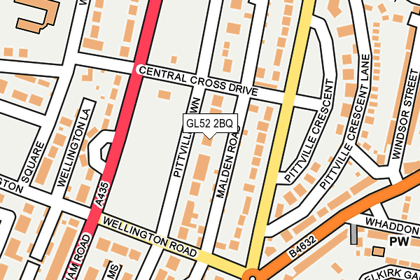 GL52 2BQ map - OS OpenMap – Local (Ordnance Survey)