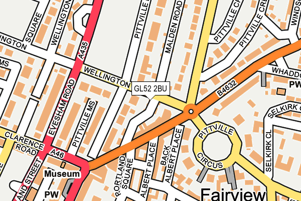 GL52 2BU map - OS OpenMap – Local (Ordnance Survey)