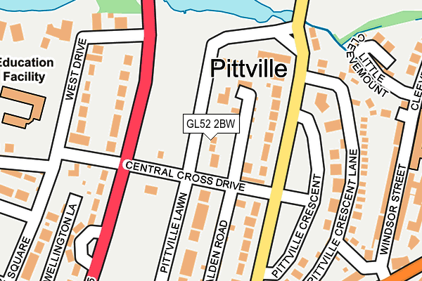 GL52 2BW map - OS OpenMap – Local (Ordnance Survey)