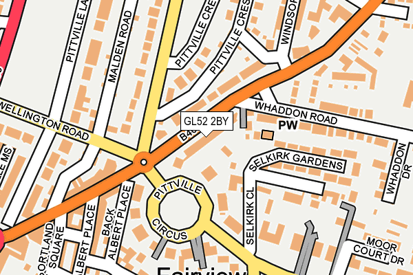 GL52 2BY map - OS OpenMap – Local (Ordnance Survey)