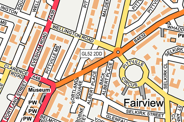 GL52 2DD map - OS OpenMap – Local (Ordnance Survey)