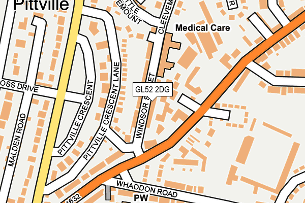 GL52 2DG map - OS OpenMap – Local (Ordnance Survey)