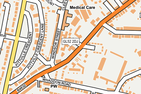 GL52 2DJ map - OS OpenMap – Local (Ordnance Survey)