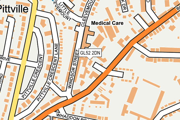 GL52 2DN map - OS OpenMap – Local (Ordnance Survey)