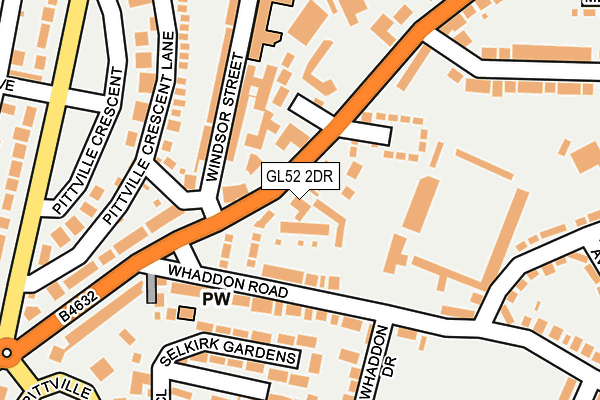 GL52 2DR map - OS OpenMap – Local (Ordnance Survey)
