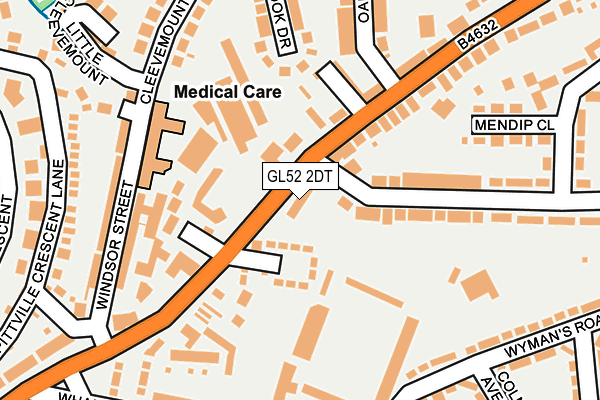 GL52 2DT map - OS OpenMap – Local (Ordnance Survey)