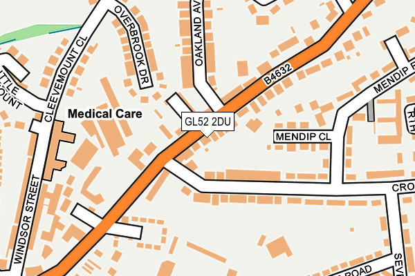 GL52 2DU map - OS OpenMap – Local (Ordnance Survey)