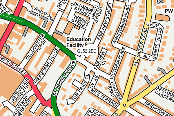 GL52 2EQ map - OS OpenMap – Local (Ordnance Survey)