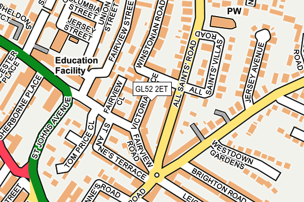 GL52 2ET map - OS OpenMap – Local (Ordnance Survey)