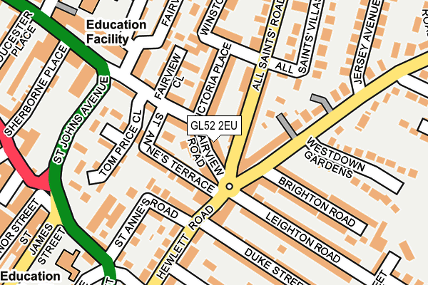 GL52 2EU map - OS OpenMap – Local (Ordnance Survey)