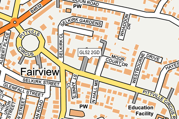 GL52 2GD map - OS OpenMap – Local (Ordnance Survey)