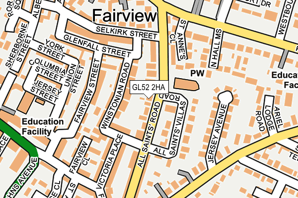 GL52 2HA map - OS OpenMap – Local (Ordnance Survey)