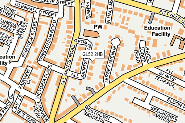 GL52 2HB map - OS OpenMap – Local (Ordnance Survey)