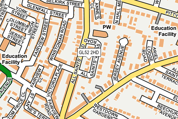 GL52 2HD map - OS OpenMap – Local (Ordnance Survey)