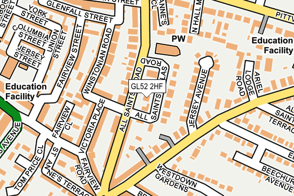 GL52 2HF map - OS OpenMap – Local (Ordnance Survey)