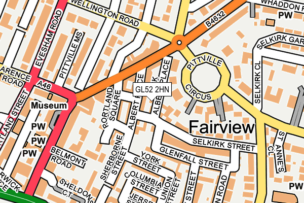 GL52 2HN map - OS OpenMap – Local (Ordnance Survey)